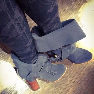 Navy Suede Jason Zelcer boots so comfy!